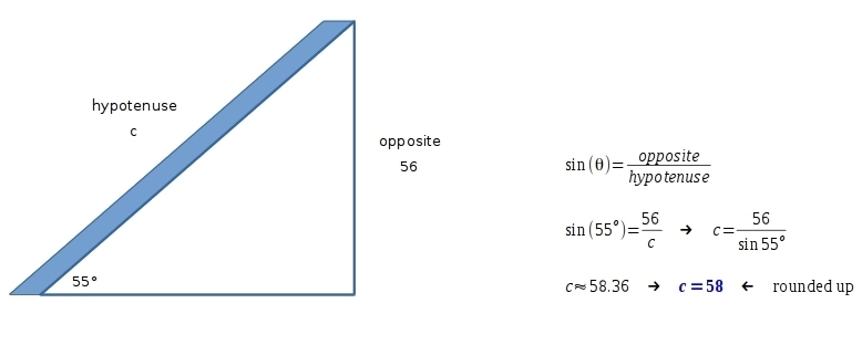 A board is leaning against a vertical wall, as shown. The board makes a 55° angle-example-1