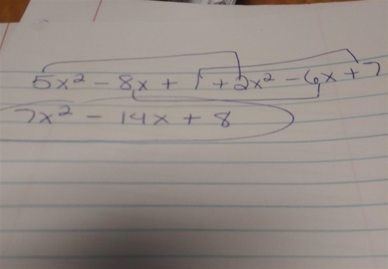 (5x^2-8x+1)+(2x^2-6x+7) simplify-example-1