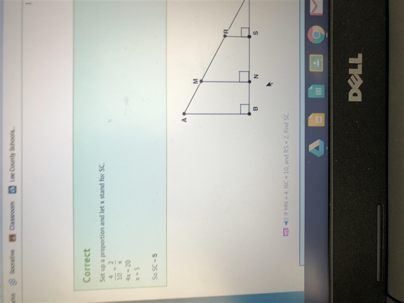 If MN = 4, NC = 10, and RS = 2, find SC. A) 5 B) 10 C) 15 D) 20-example-1