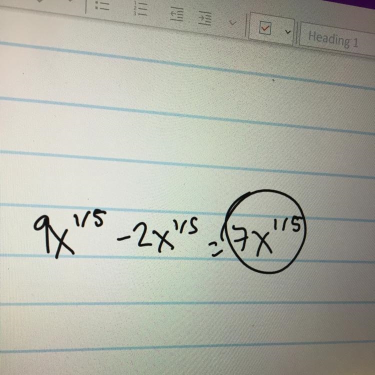 I really need help with alg 2 please 9x^1/5 - 2x^1/5-example-1