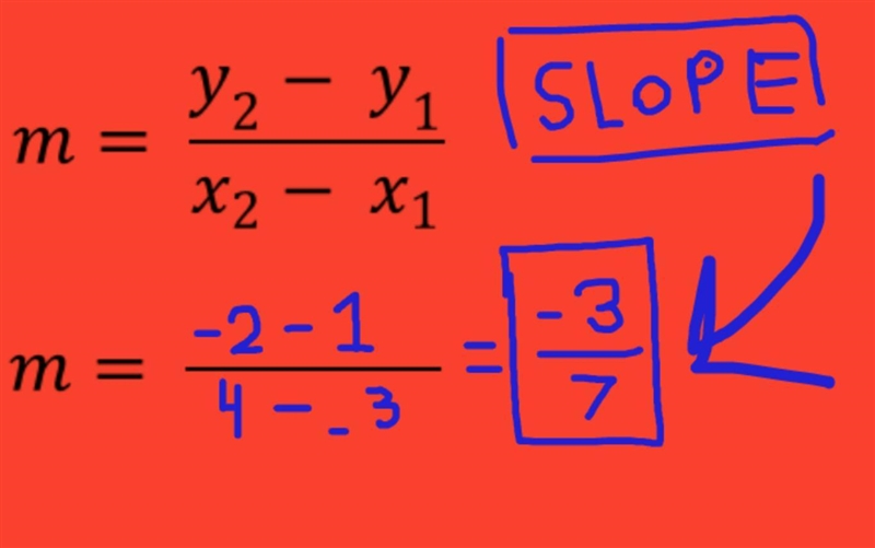 Which is the slope of the line that passes through the points (-3,1) and (4.-2)?-example-1