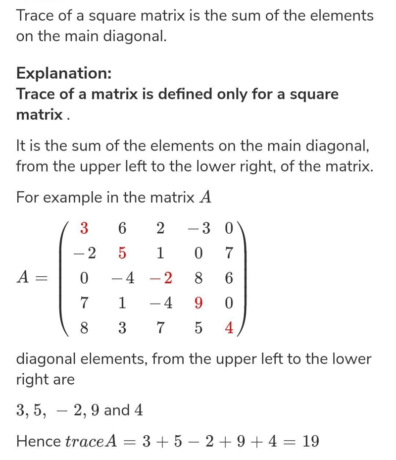 What does trace of matrix mean explain with examples-example-1