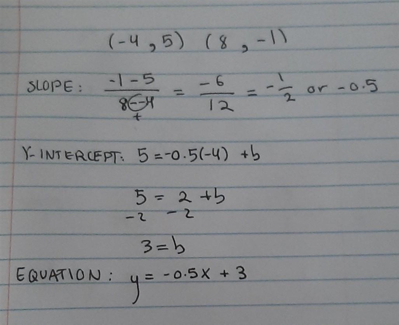 What is (-4,5) and (8,-1)-example-1