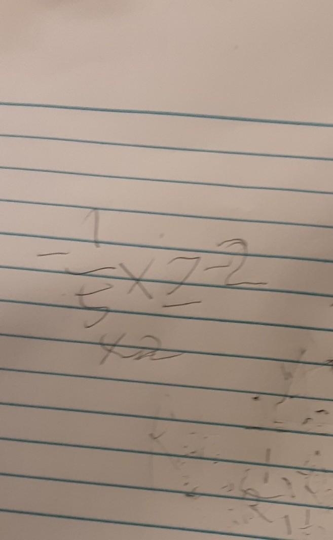 Solve for x. −1/5x≥−2-example-1