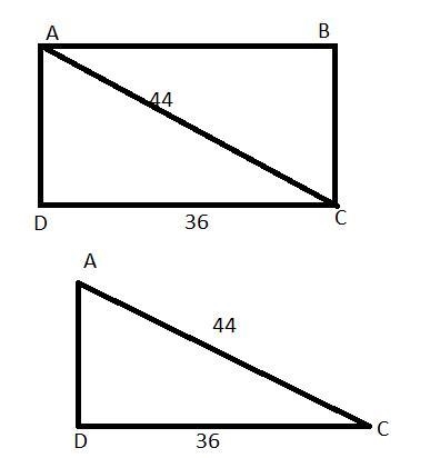 A rectangular window in Jim's bedroom is 36 inches wide. The diagonal of the window-example-1