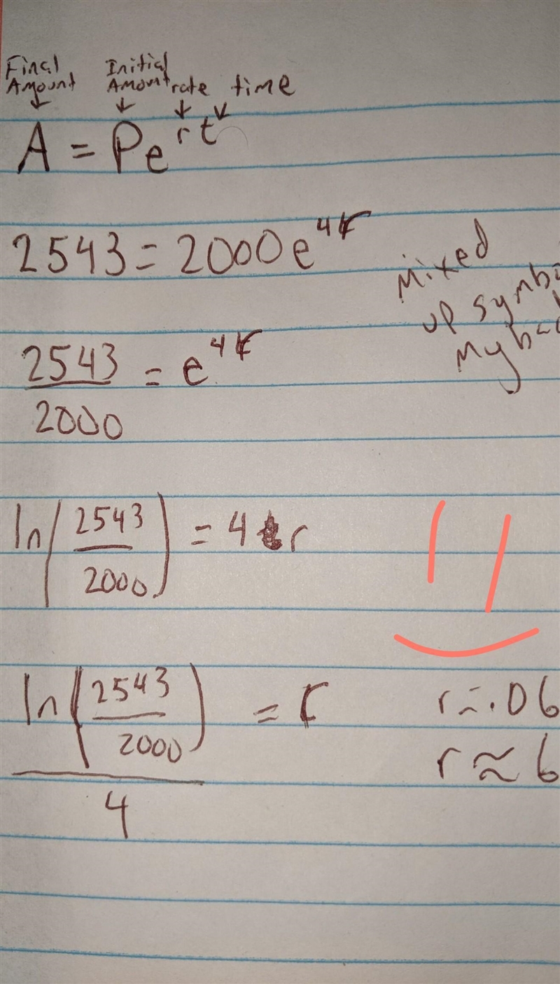 Alexis put $2000 in savings account. After 4 years, she had $2543 in the account. What-example-1