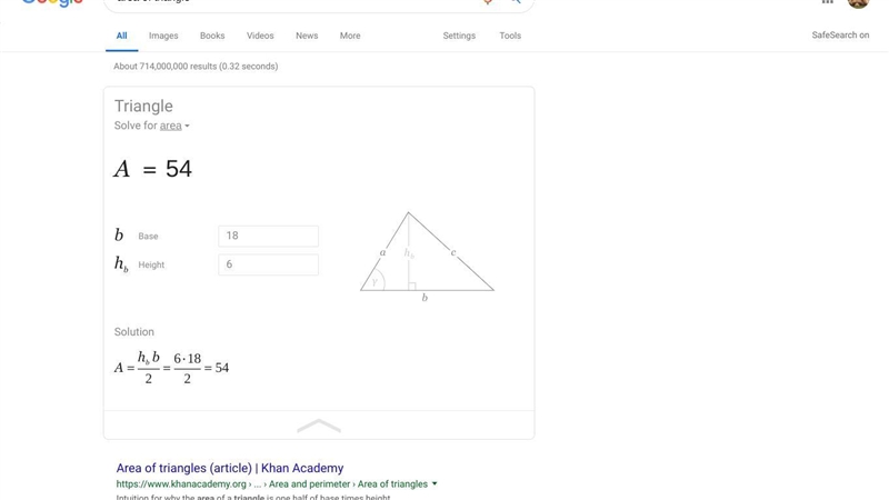 A triangle has a base of 3 cm greater than five times its height. What is the area-example-1