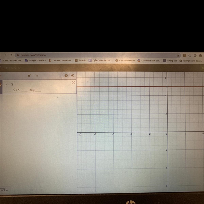 Graph y=5 what would it look like on a graph-example-1