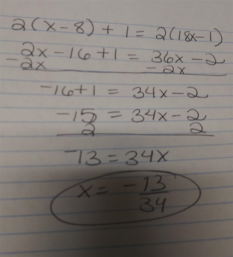 2 (x−8)+1=2( 1 8 x−1)-example-1