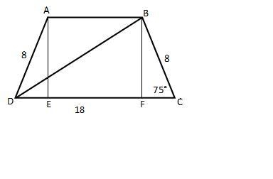 The longer base of an isosceles trapezoid measures 18 ft. The nonparallel sides measure-example-1