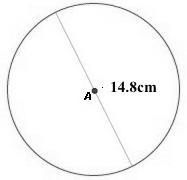 What is the approximate circumference of the circle shown below 14.8cm-example-1