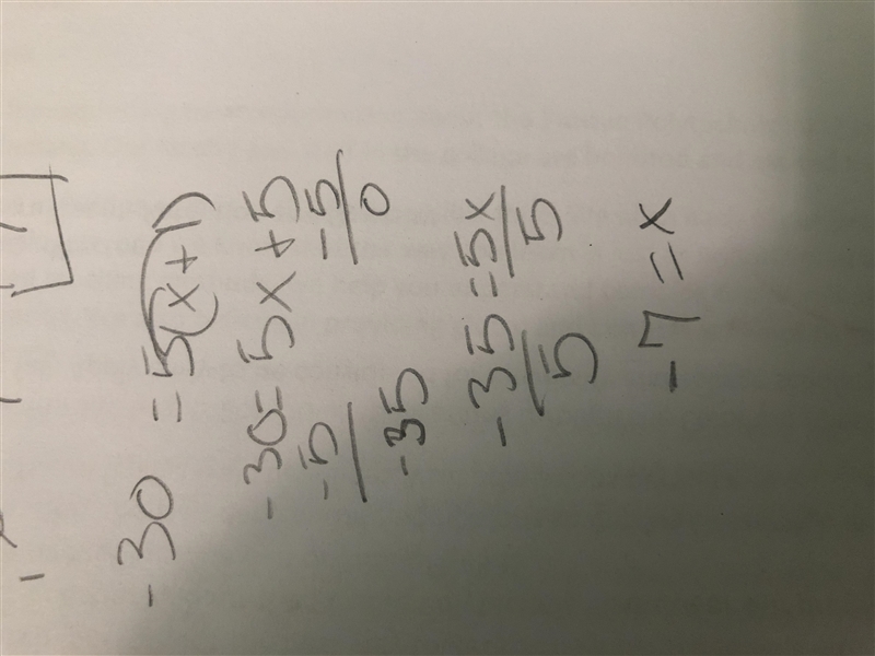 -30=5(x+1) what is x-example-1