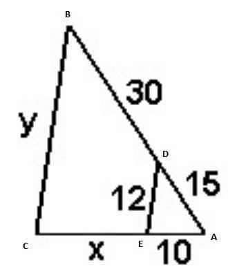 In the figure below, the segment is parallel to one side of the triangle. The ratio-example-1