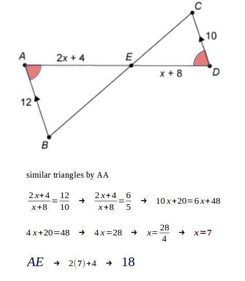 What is AE ? Enter your answer in the box. ___ units-example-1