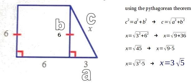 Find the unknown side length, x. Write your answer in simplest radical form. A 5 B-example-1