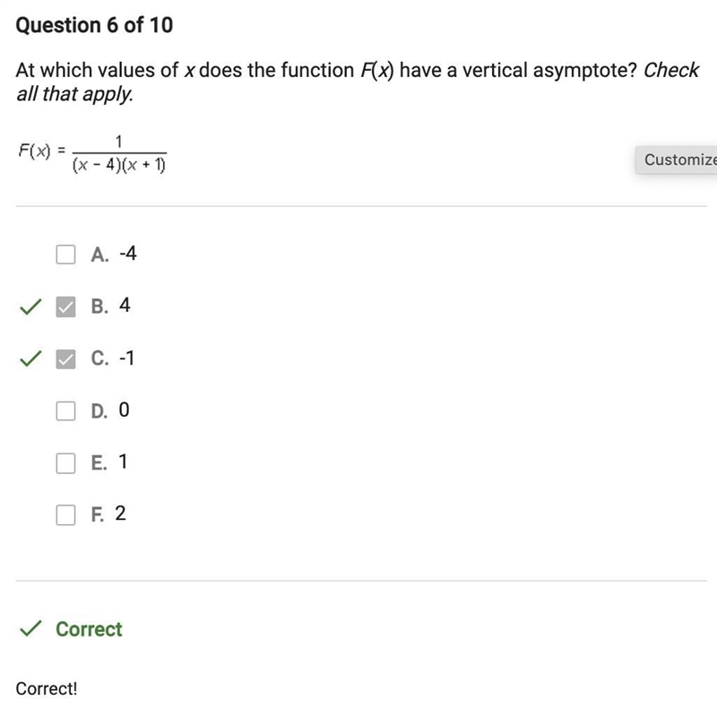 At what value of x does the graph of the following function f(x) have a vertical asymptote-example-1