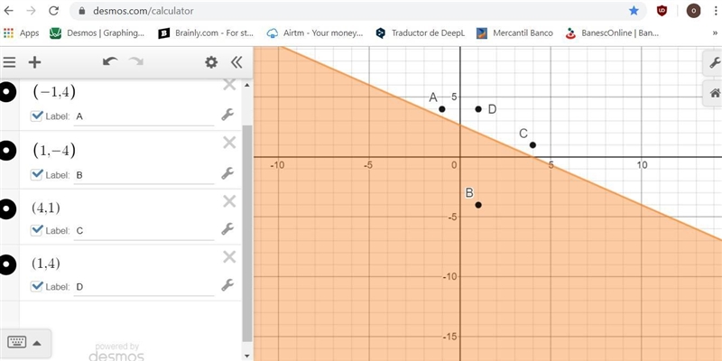 The graph of 2x + 3y = 8 is shown on the grid. Which ordered pair is in the solution-example-1