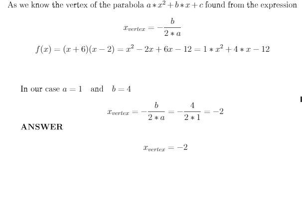 What is the value of x-coordinate of the vertex of the function shown below? F(x)=(x-example-1