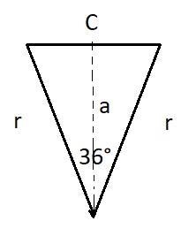 A regular decagon has a radius of 14'. Determine the length of the apothem. Then determine-example-1