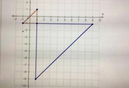 The smaller triangle is a pre-image of the bigger triangle. The center of dilation-example-1