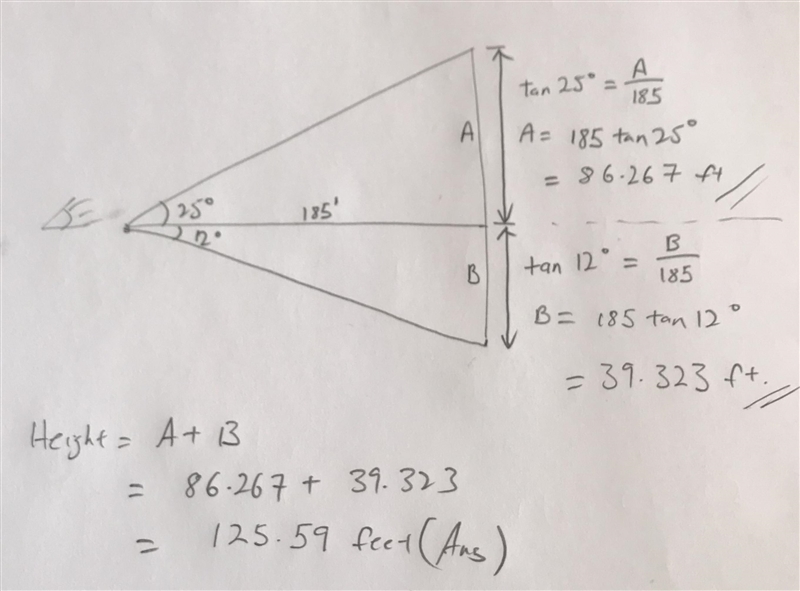 From a window, the angle of elevation of the top of a flagpole is 25°, and the angle-example-1