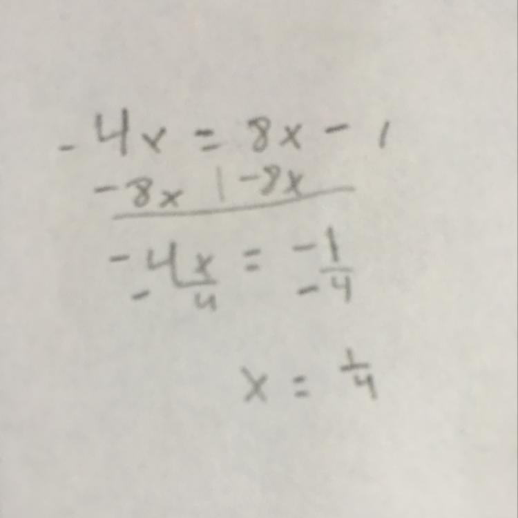 Please Help right now. 4x = 8x − 1-example-1