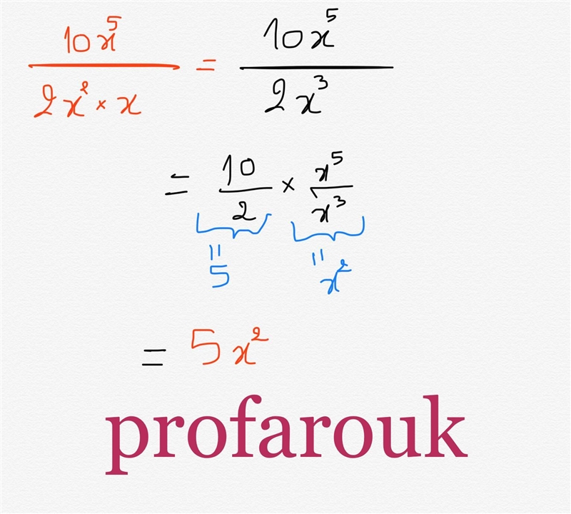 Simplify the following equation: (10x^(5))/(2x^(2)*x)-example-1