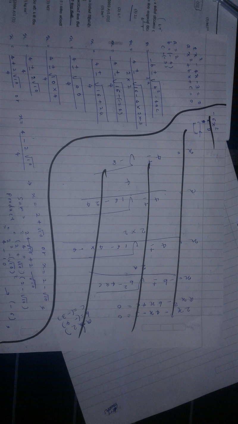 Sum and product of the roots 2x²-4x-3=0-example-1