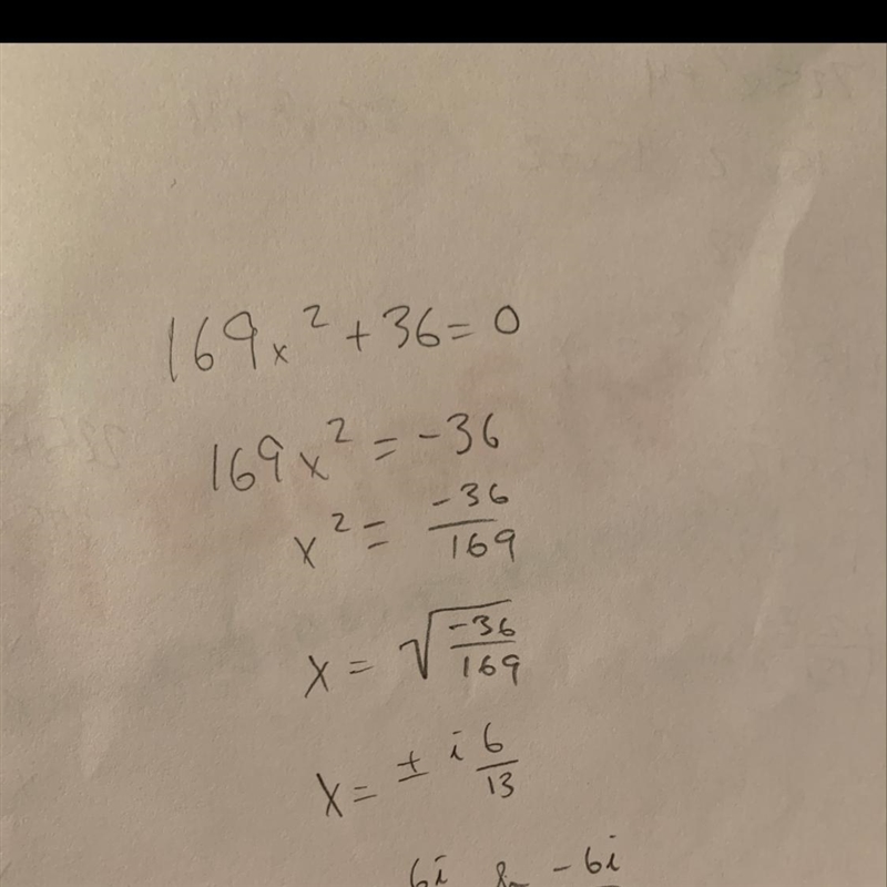 Solve the equation 169x^2+36=0-example-1