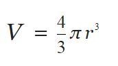 The radius of a sphere is 3 cm. What is the sphere’s volume. Round to the nearest-example-1