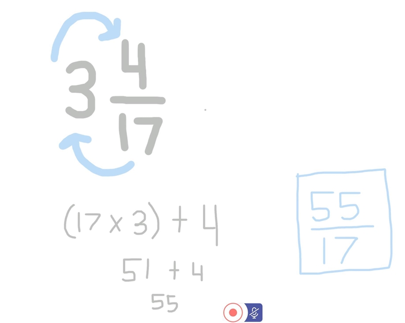 Whats the improper fraction for 3 4/17-example-1