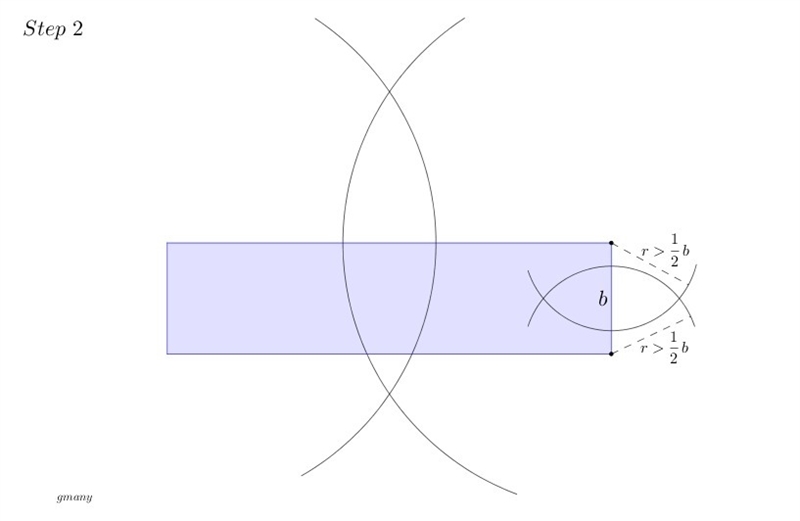 Divide the following rectangle into four equal sections using a compass and basic-example-2