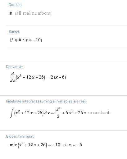 Rewrite f(x) = x2 + 12x + 26 in general form. Because both sides of the equals sign-example-2