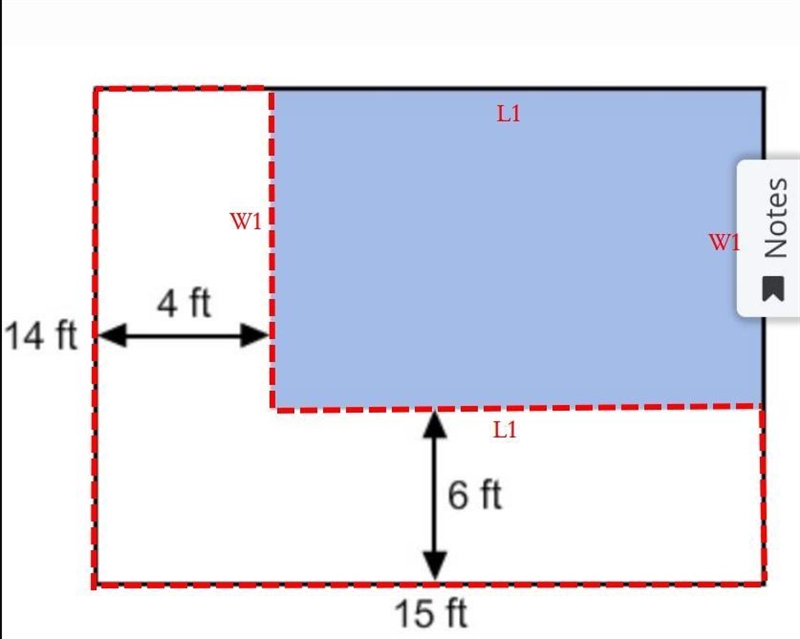 Find the perimeter of the region that is NOT shaded. 39 ft 58 ft 29 ft 50 ft-example-1