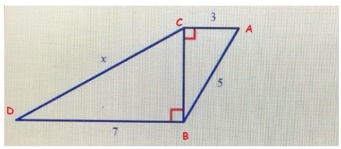 Find the unknown side length, x. Write your answer in simplest radical form. A. 4 B-example-1