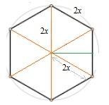 The base of a solid right pyramid is a regular hexagon with a radius of 2x units and-example-1