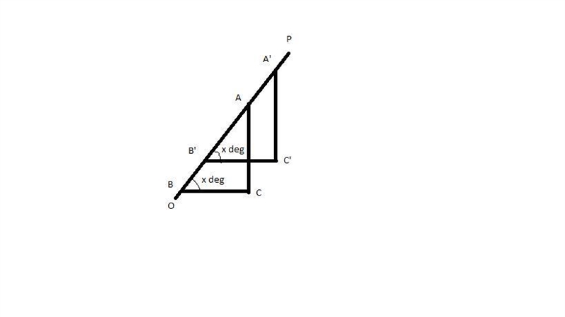 if you draw two right triangles using the line as the hypotenuse, do the triangles-example-1