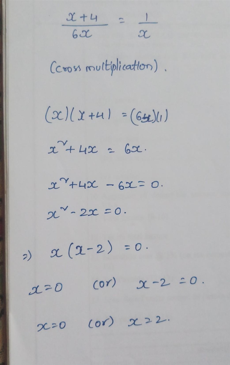 PLEASE ANSWER! 10 Points Solve the equation below A. x = -2 B. x = 0, 2 C. x = 2 D-example-1