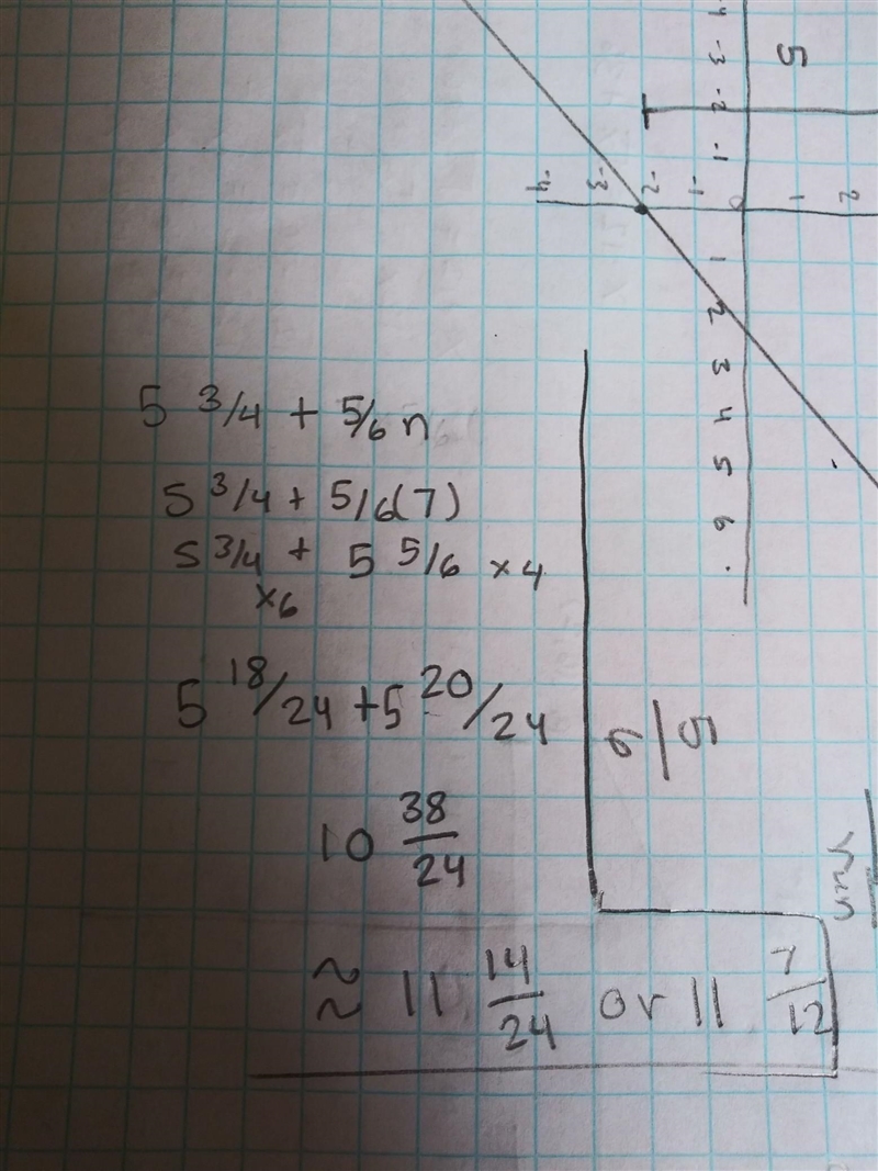 In 2004, a pine tree was 5 3/4 ft tall. If the tree grew at an average rate of 5/6 ft-example-1