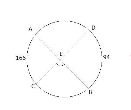 ∠BEC is formed inside a circle by two intersecting chords. If minor arc BD = 94 and-example-1