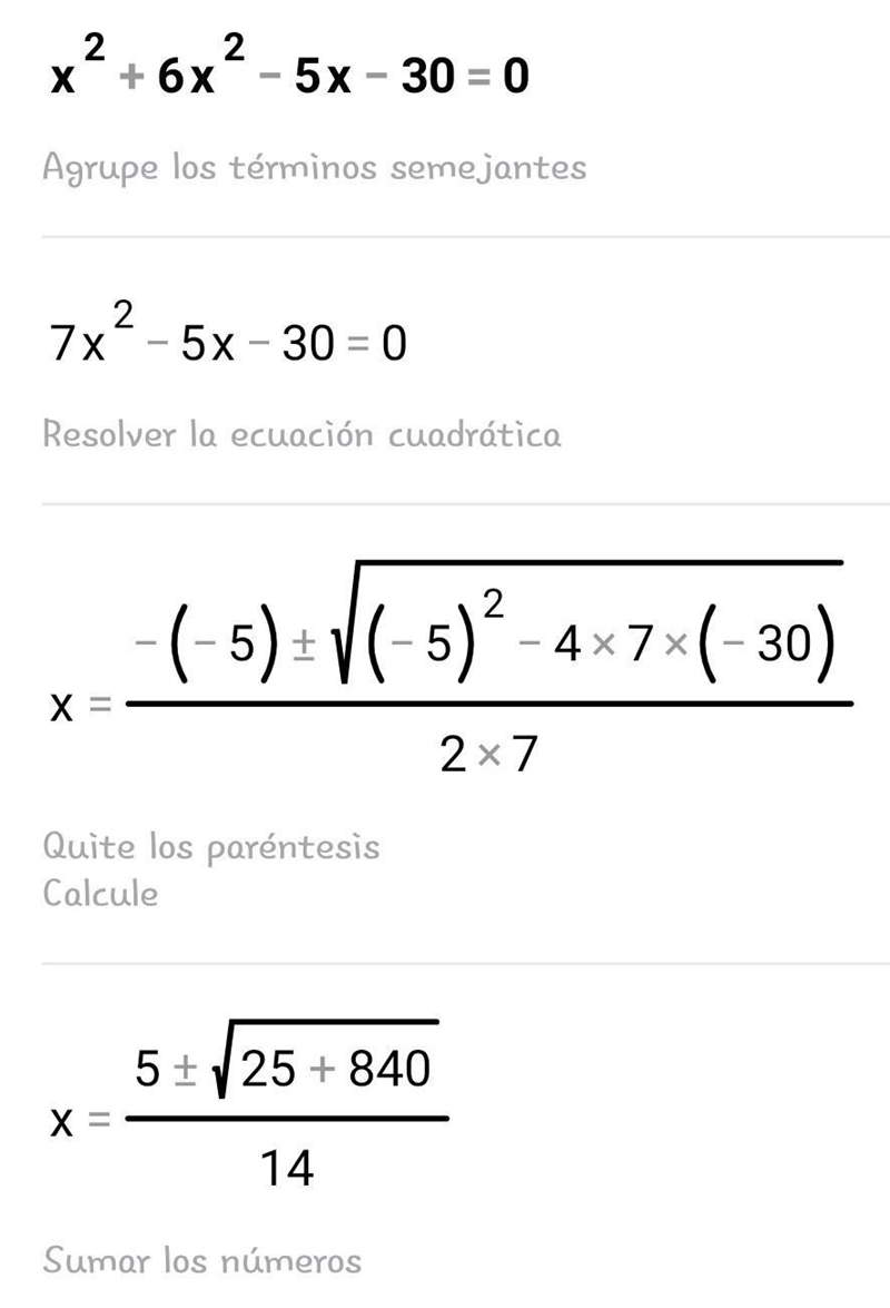 X² + 6x² – 5x – 30=0-example-1