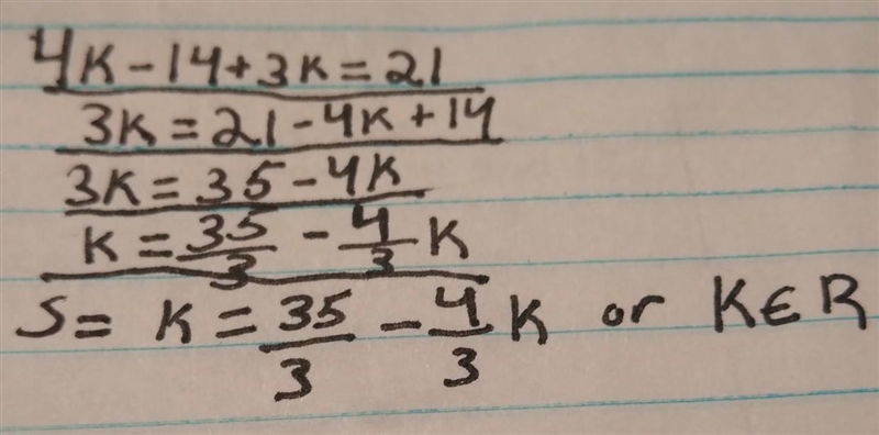 What is 4k-14+3k=21​-example-1