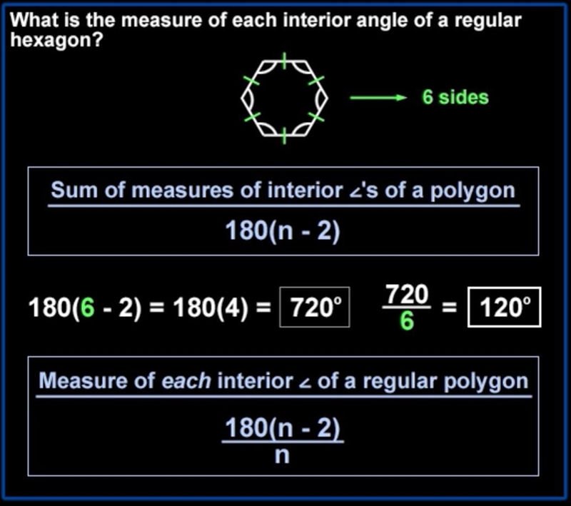 What is the measure of each interior angle of a regular hexagon?-example-1