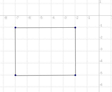 Plot and connect the points A(-7,-5), B(-2,-5), C(-2,-1), D(-7,-1), and find the area-example-1