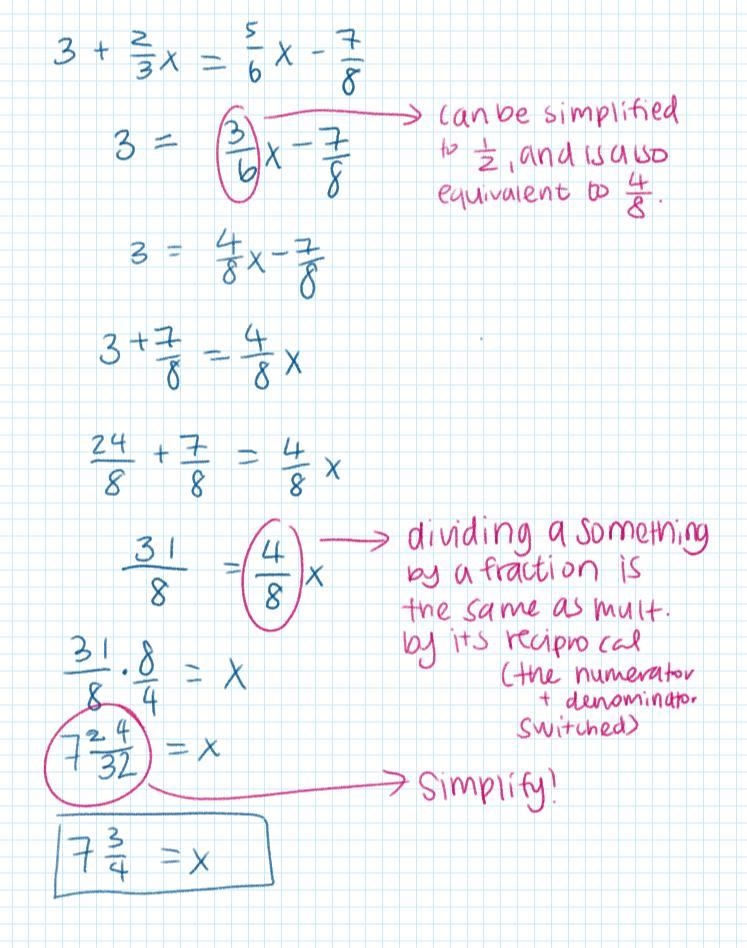 3+2/ 3X equals 5/6X -7/8-example-1