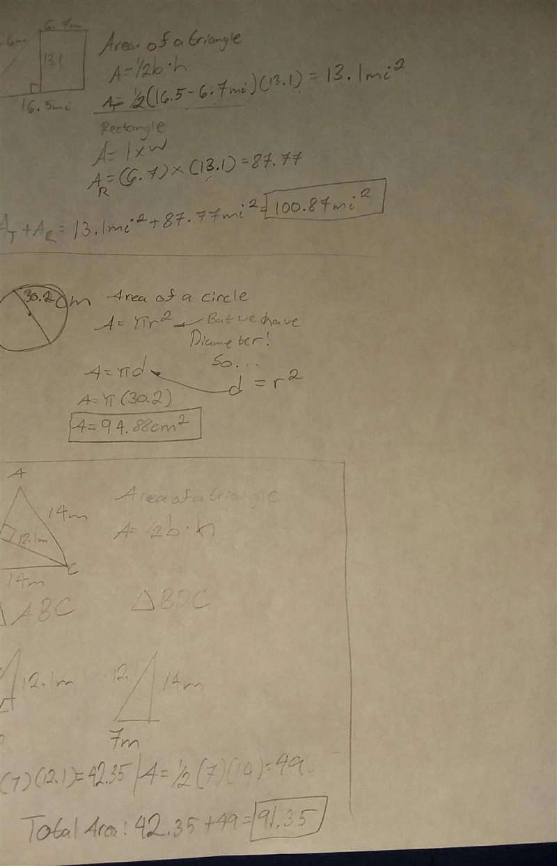 Find the Area of each figure.-example-1