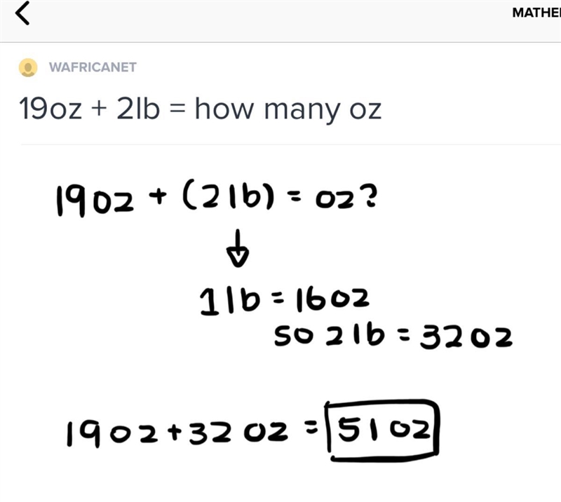 19oz + 2lb = how many oz-example-1