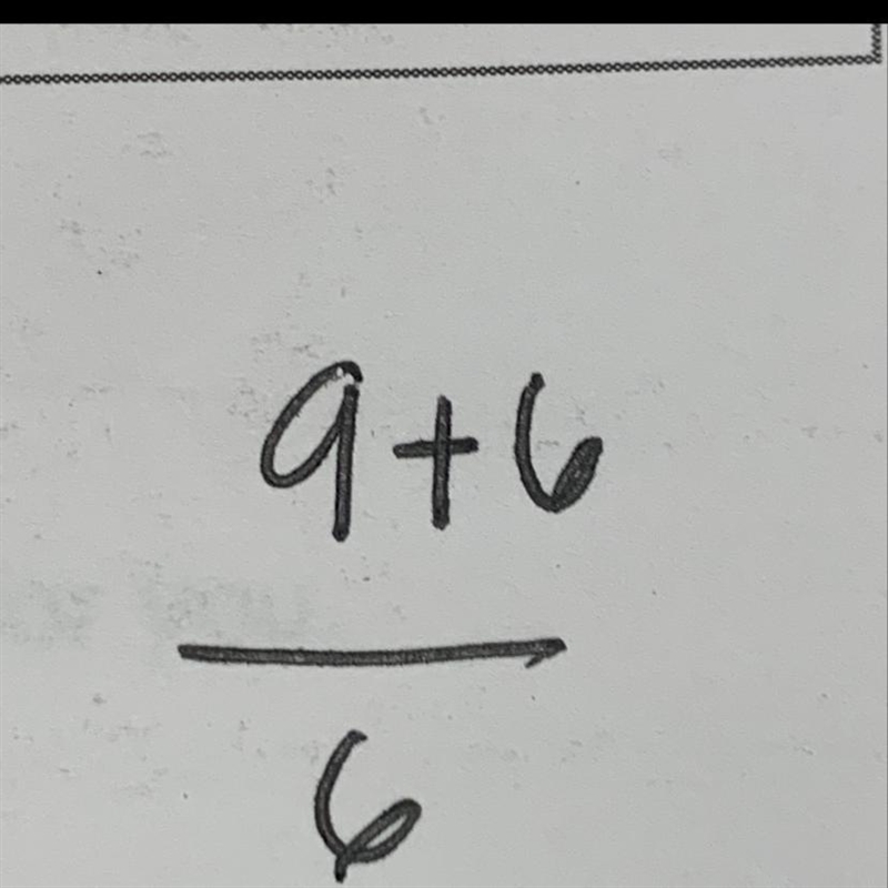 Write the expression below. Divide the sum of 9 and 6 by 6-example-1