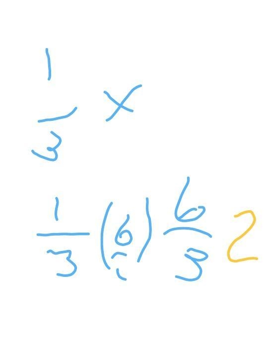 What is 1/3x if x is 6-example-1