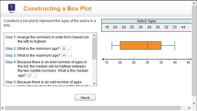 Please Help 40 points for the answer. Construct a box plot to represent the ages of-example-1